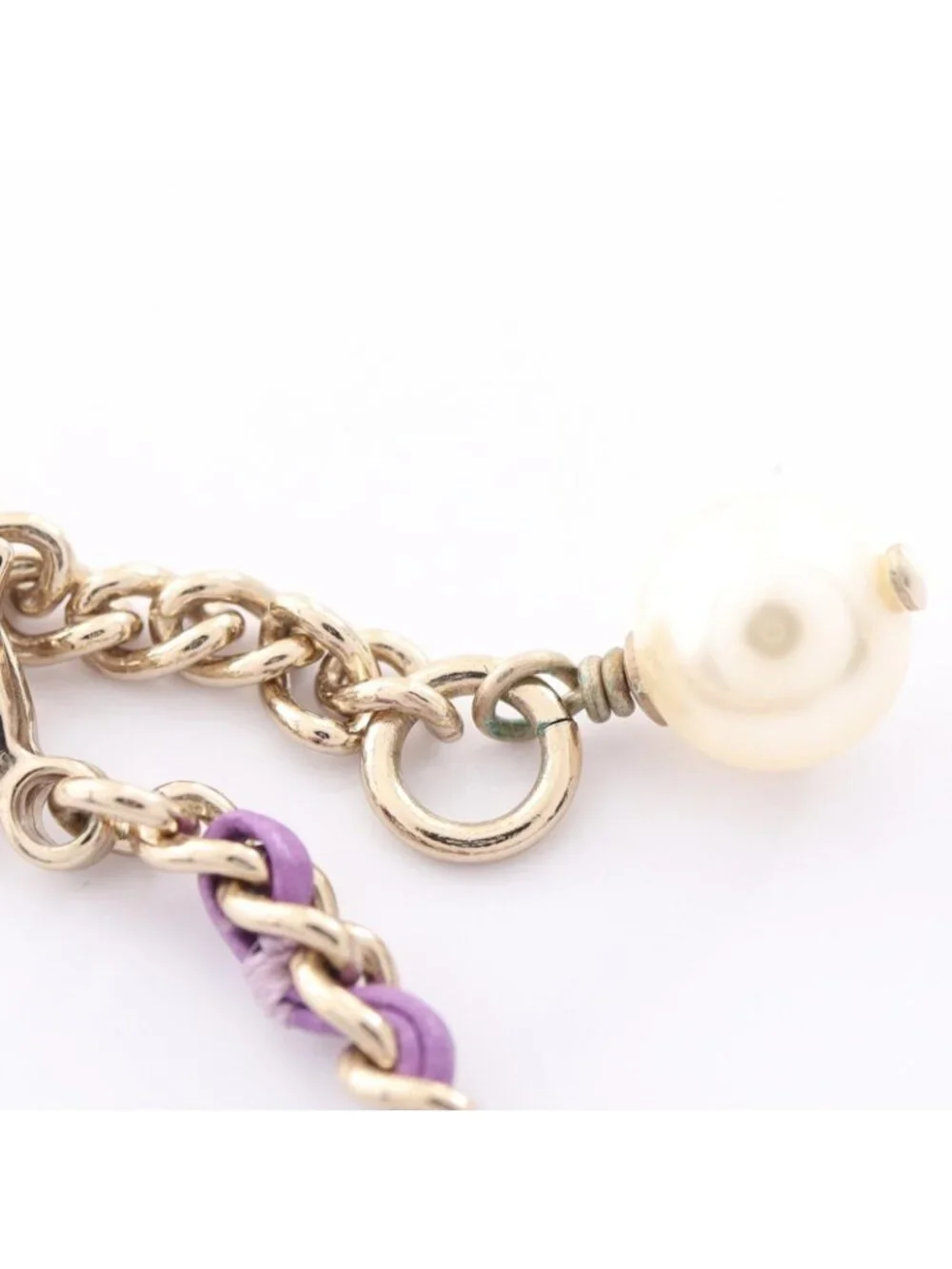 Chanel Necklace CC Logo Leather